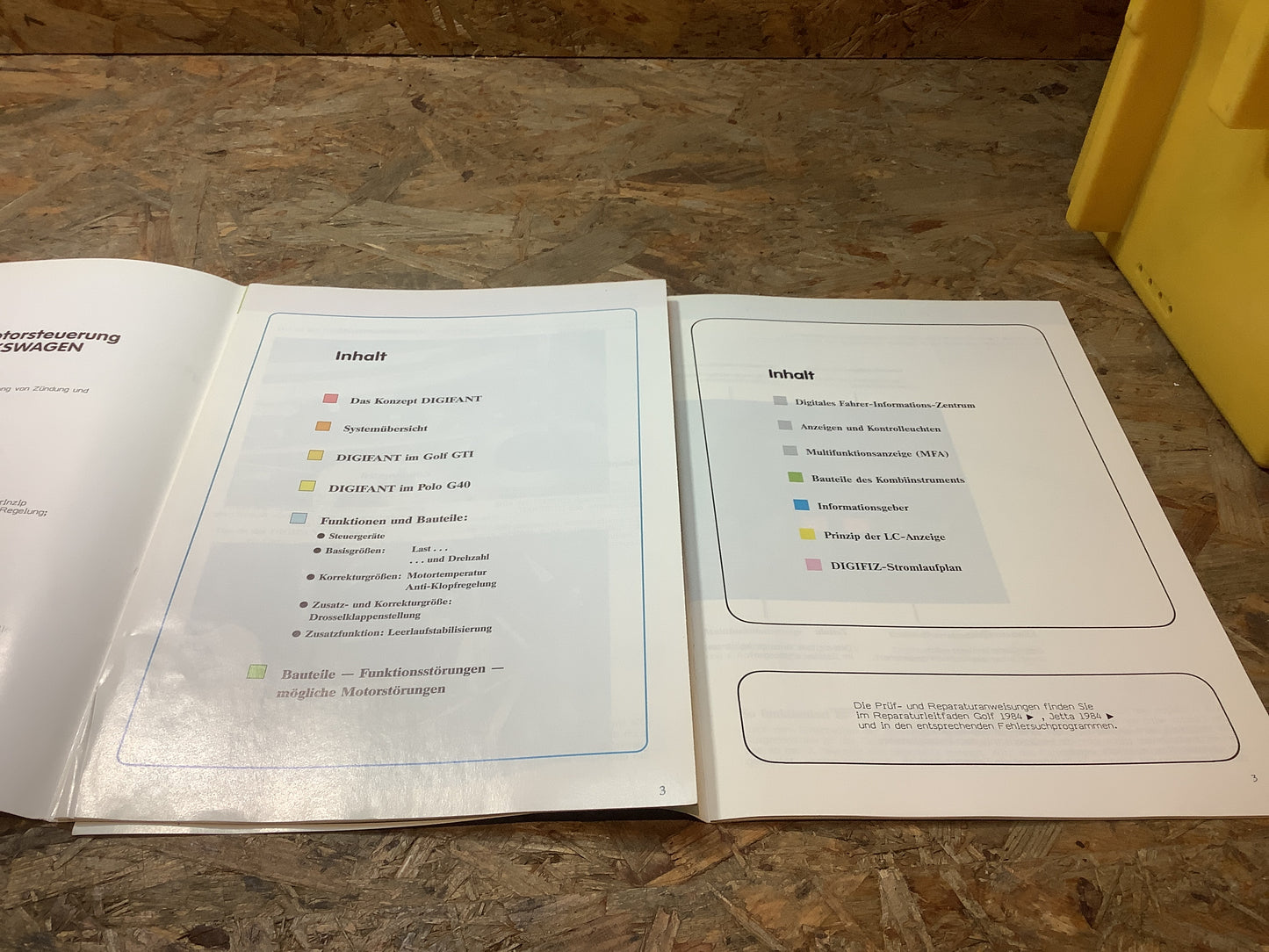 V.A.G Service Ausgabe 87&88 Digifant im PKW und Digitales Fahrer-Informationszentrum (DIGIFIZ)