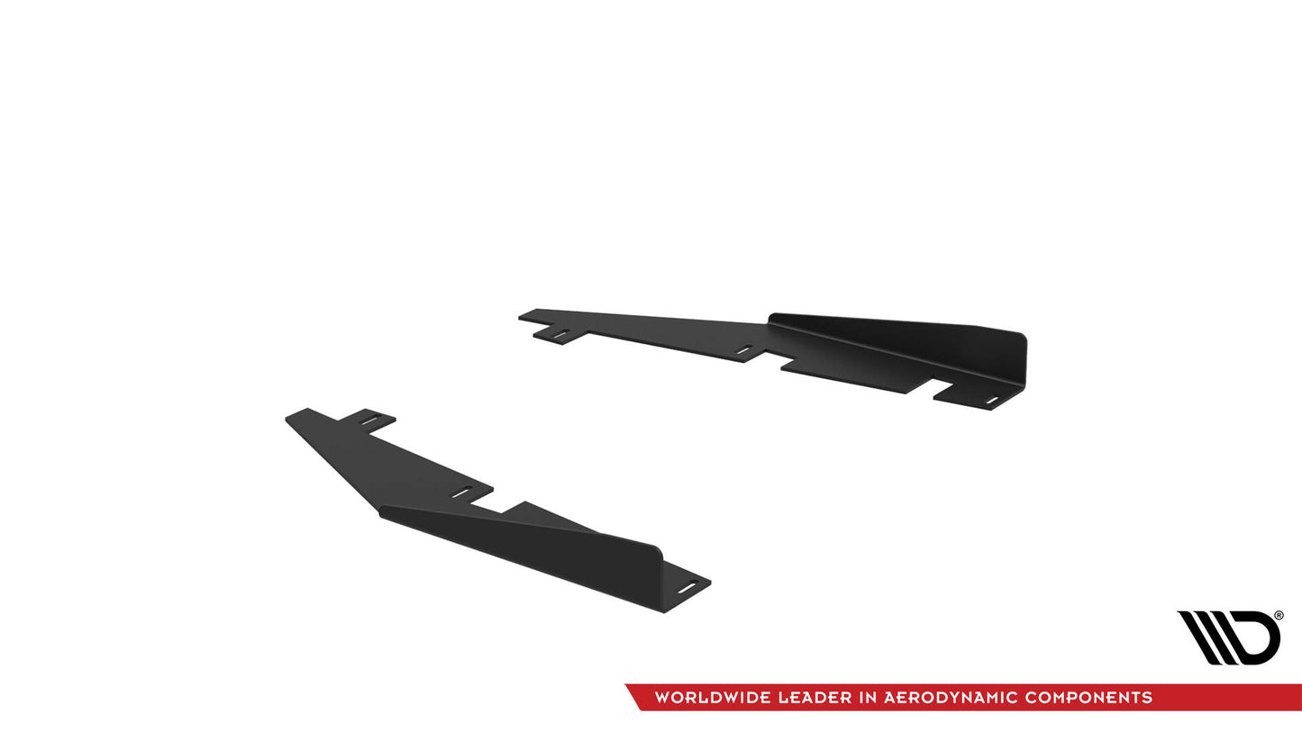 Maxton Hintere Seiten Flaps für Kia Stinger GT-Line Mk1 schwarz Hochglanz
