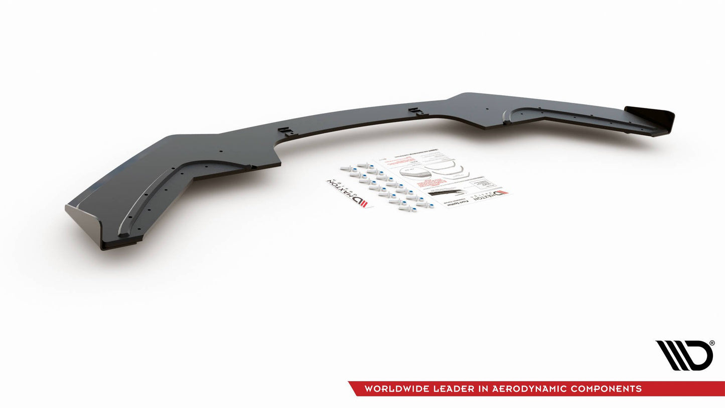Maxton Robuste Racing Front Ansatz V.3 für passend +Flaps für BMW 1er F20 M-Paket Facelift / M140i schwarz Hochglanz