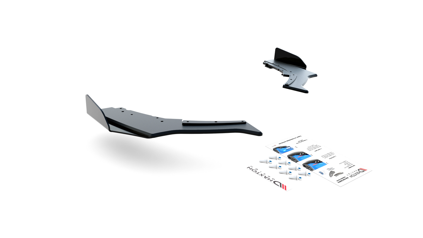 Maxton Robuste Racing Heck Ansatz Flaps Diffusor V.3 +Flaps für BMW 1er M140i schwarz Hochglanz