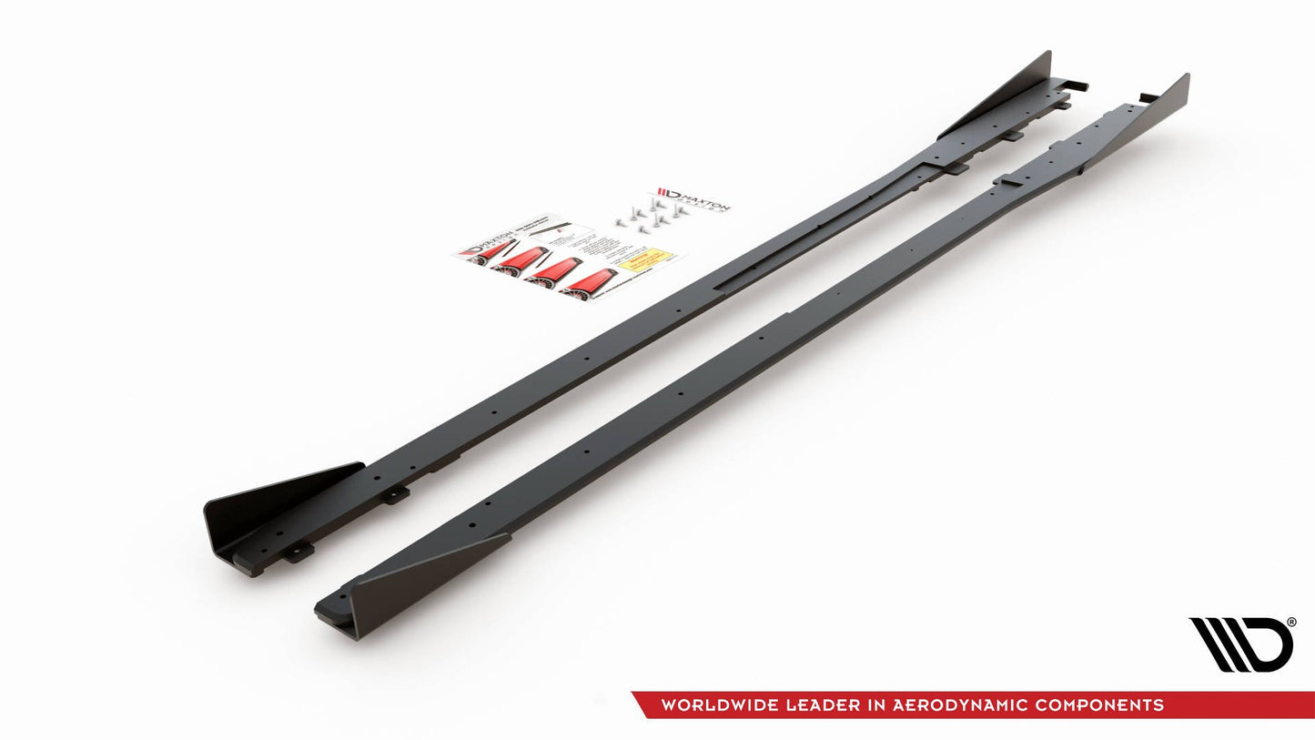 Maxton Robuste Racing Seitenschweller Ansatz für für + Flaps Toyota GR Yaris Mk4 schwarz Hochglanz