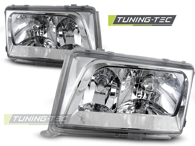 Tuning-Tec Klarglas Scheinwerfer für Mercedes Benz E-Klasse W124 85-93 chrom