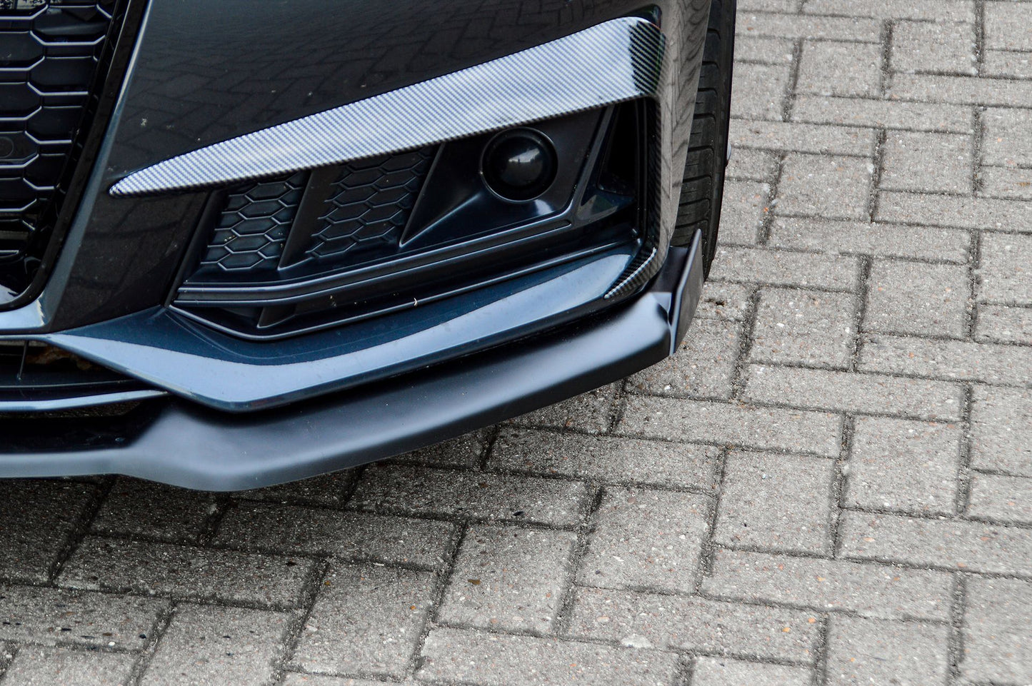 CUP Frontspoilerlippe ABS mit Seitenwing Audi S4 Typ: B9 Schwarz Matt