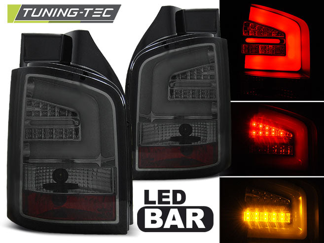 Tuning-Tec LED Lightbar Rückleuchten für VW T5 03-09 chrom/rauch (Heckklappe)