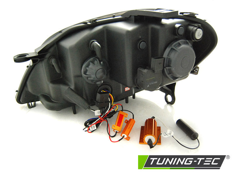 Tuning-Tec LED Tagfahrlicht Scheinwerfer für Mercedes Benz ML W164 05-08 schwarz mit dynamischem LED Blinker