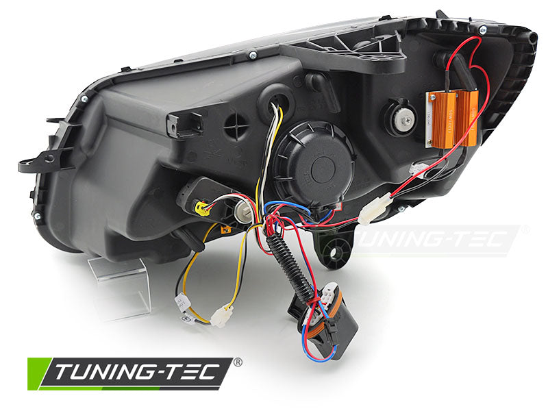 Tuning-Tec LED Tagfahrlicht Scheinwerfer für Mercedes Benz C-Klasse W205 14-18 schwarz mit dyn. Blinker