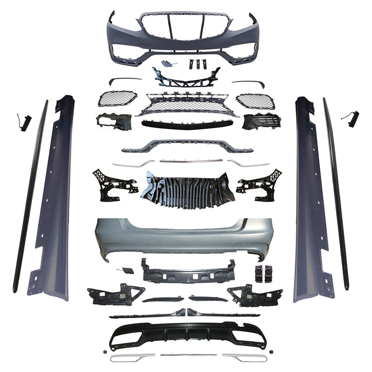 Bodykit mit Seitenschwellern & Heckdiffusor passend für Mercedes E-Klasse W212 13-16
