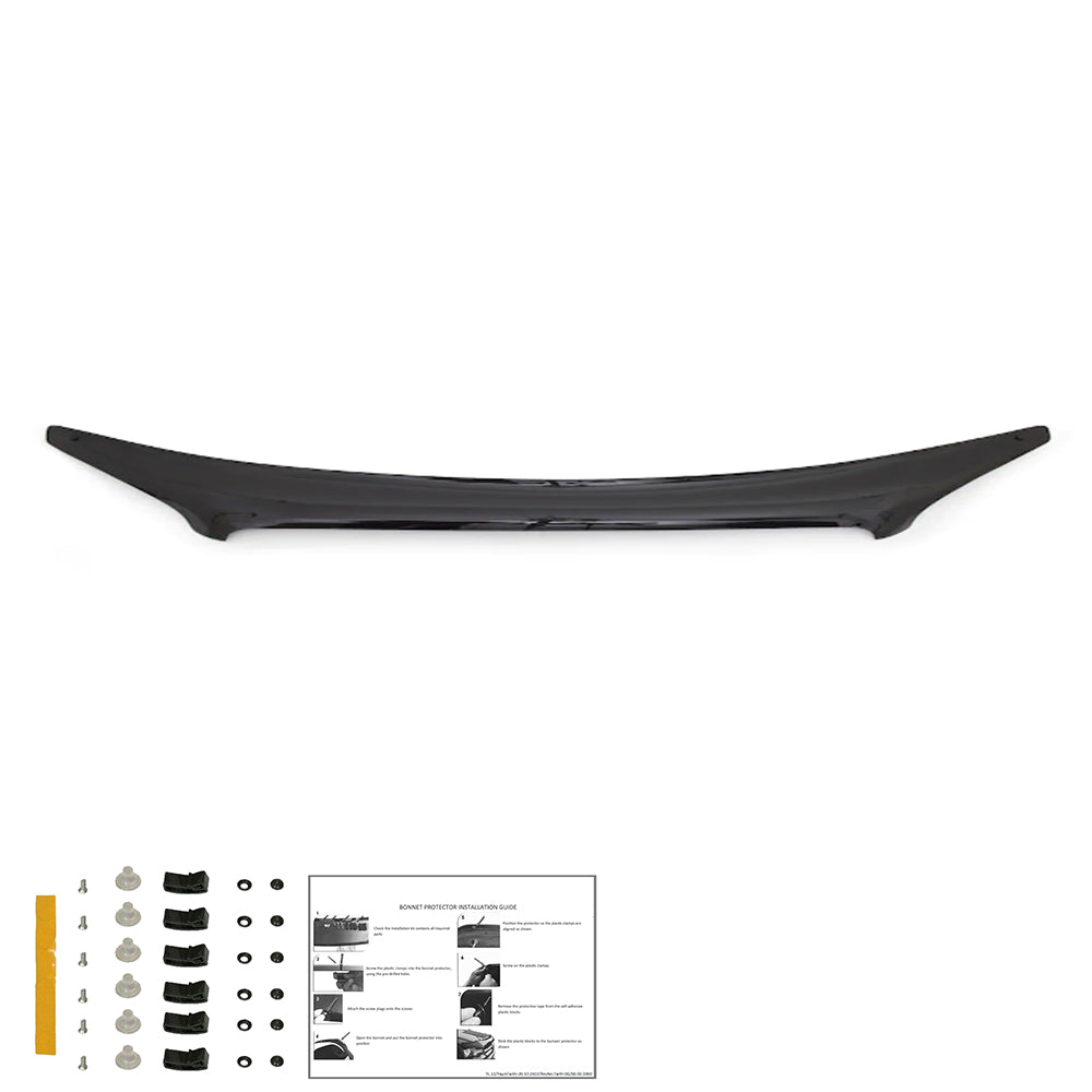 BP04.014 - Motorhaubenschutz passend für FIAT Doblo 1. Generation Facelift 2006-2010 Hochglanz Schwarz