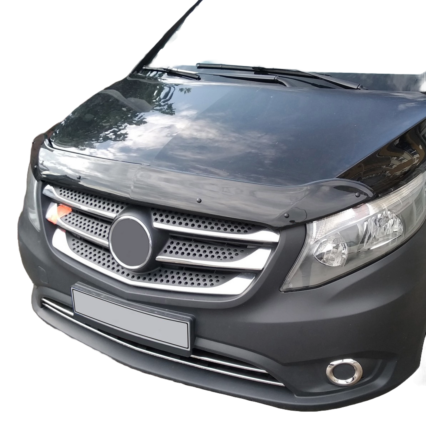 Motorhaubenschutz passend für MERCEDES Vito W447-W447 2014+ Facelift Hochglanz Schwarz