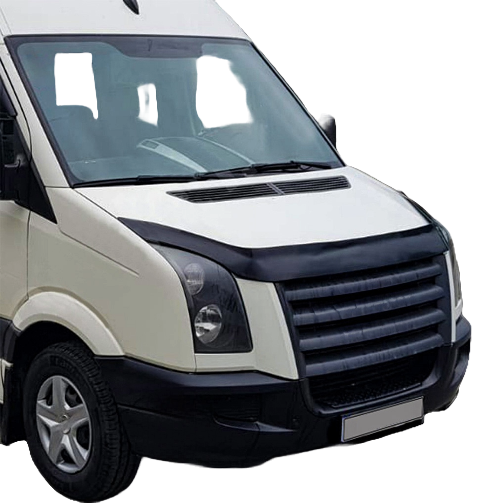 BP04.008 - Motorhaubenschutz passend für VW Crafter MK1-MK1 Facelift 2006-2016 Hochglanz Schwarz