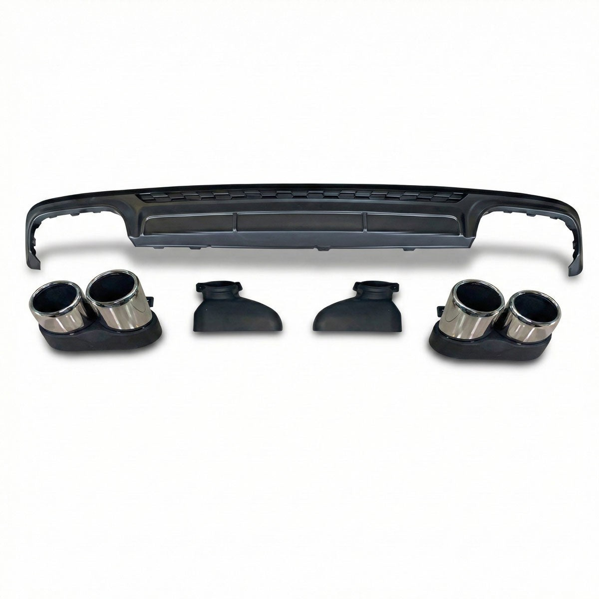 Heckdiffusor Grau + Chrom Auspuffendrohre passend für Audi A6 C8 2018-2024