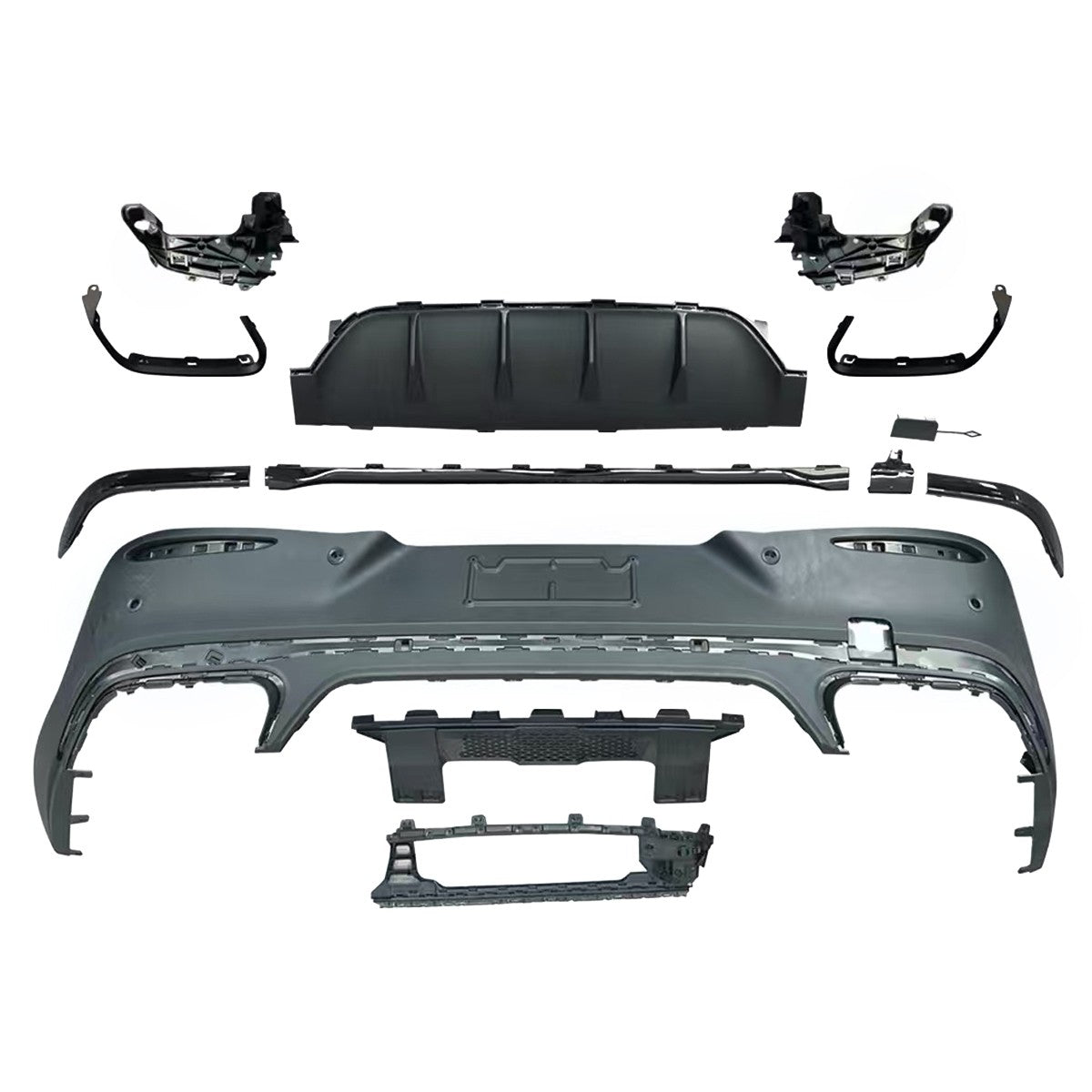 Heckdiffusor schwarz passend für Mercedes GLC Coupe C254 2023+ AMG-Line