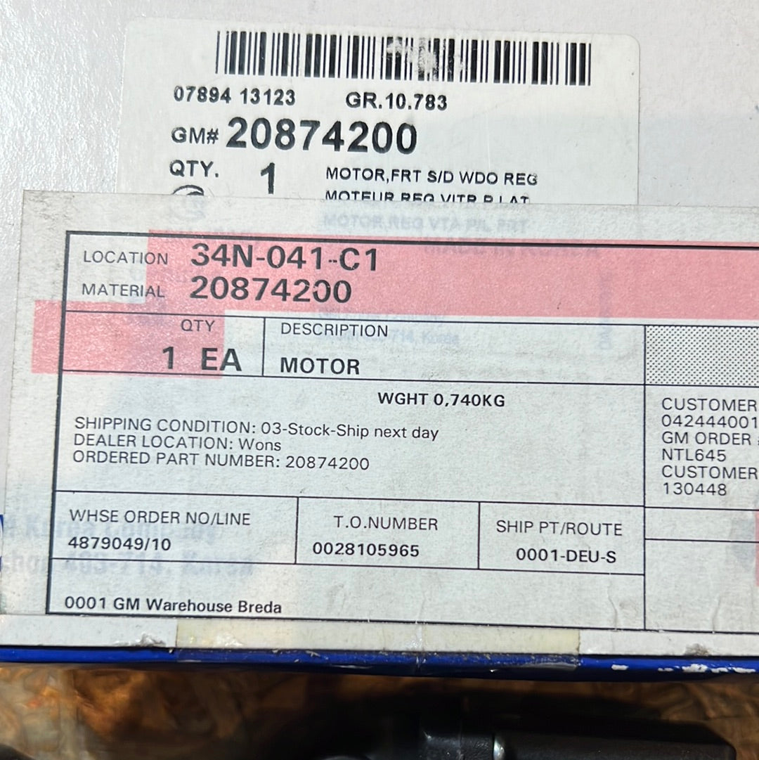 Original GM Chevrolet Wischermotor Fahrerseite Captiva NEU 20874200