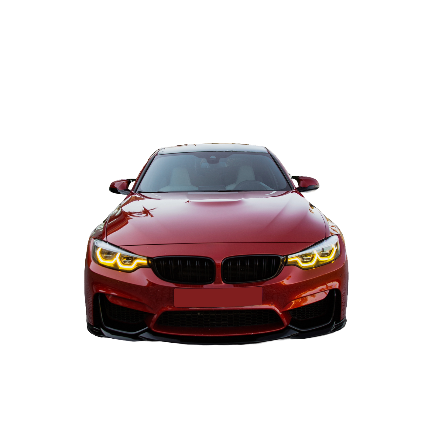 Frontsplitter passend für BMW M4 F82 / M3 F80 2014-2021 mit Frontflaps Hochglanz Schwarz