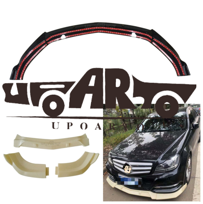 Frontspoilerlippe Gloss Schwarz passend für Mercedes C-Klasse W204 2011-2014