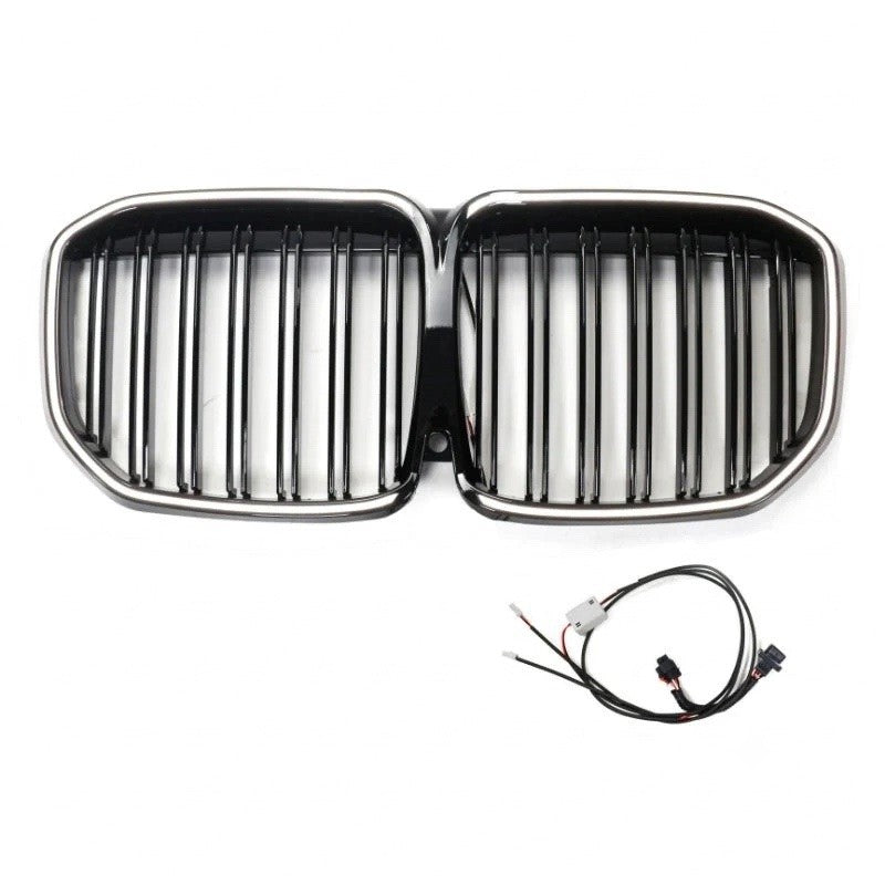 Zweireihiger Hochglanz schwarzer LED Kühlergrill passend für BMW X7 SERIES G07 2019-2022