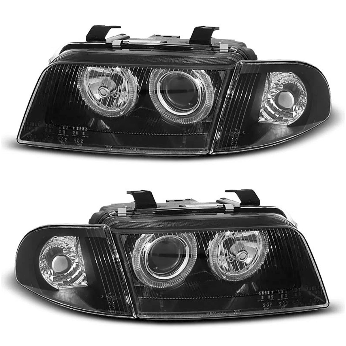 SCHEINWERFER ANGEL EYES SCHWARZ passend für Audi A4 11.94-12.98