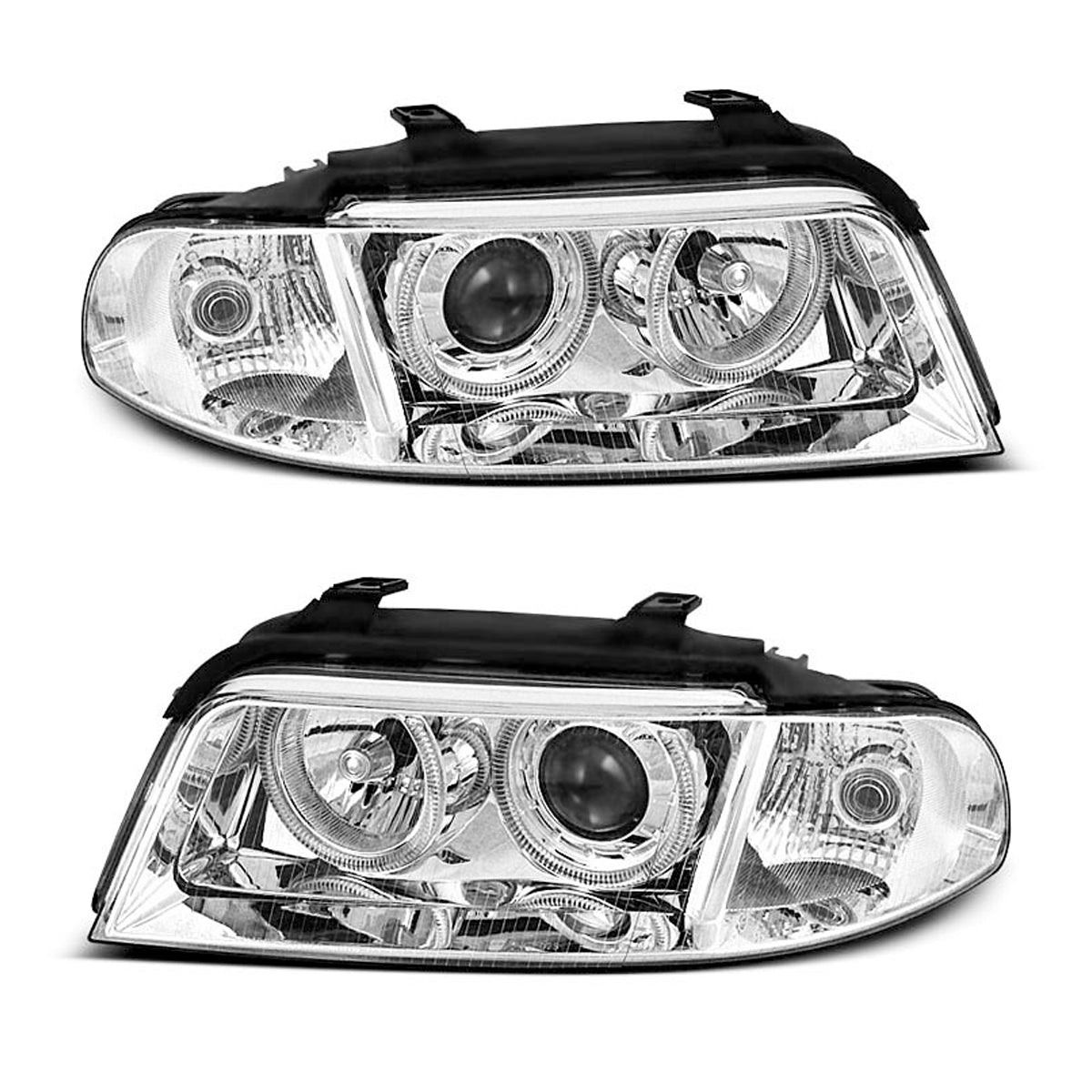 SCHEINWERFER ANGEL EYES CHROM passend für Audi A4 01.99-09.00