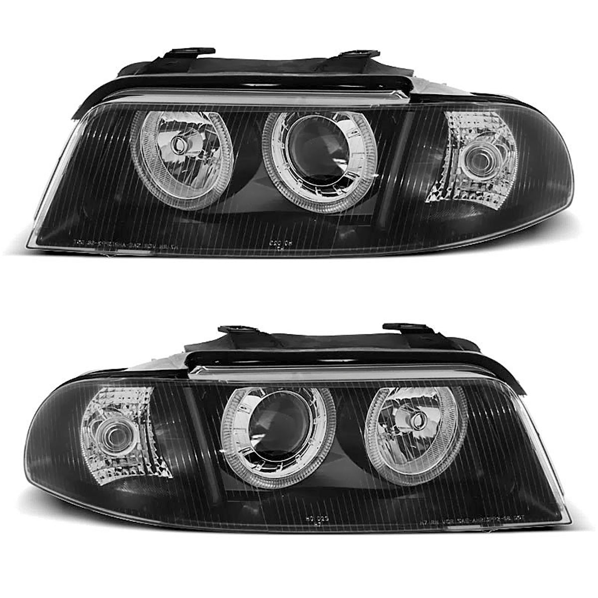SCHEINWERFER ANGEL EYES SCHWARZ passend für Audi A4 01.99-09.00