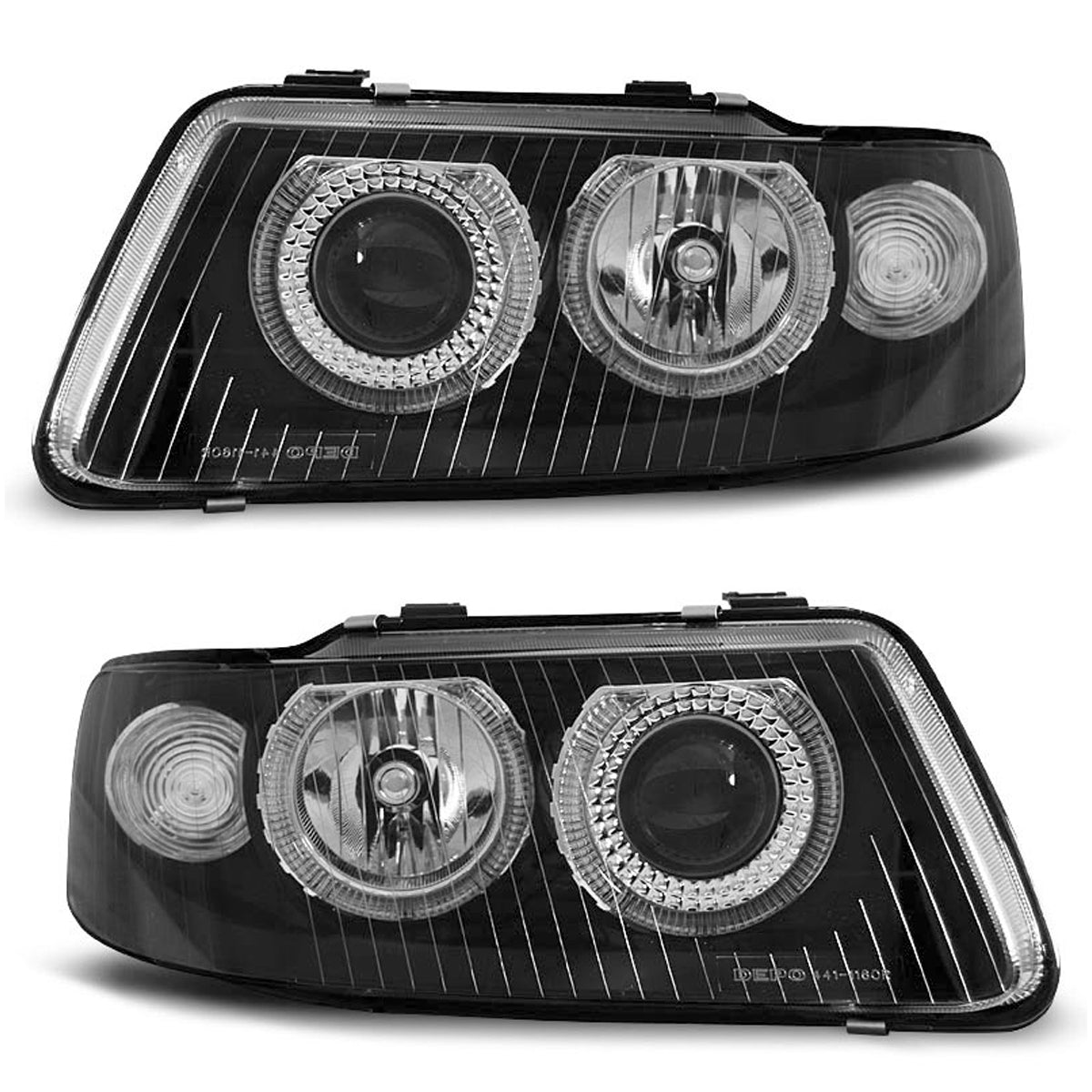 SCHEINWERFER ANGEL EYES SCHWARZ passend für Audi A3 09.00-05.03