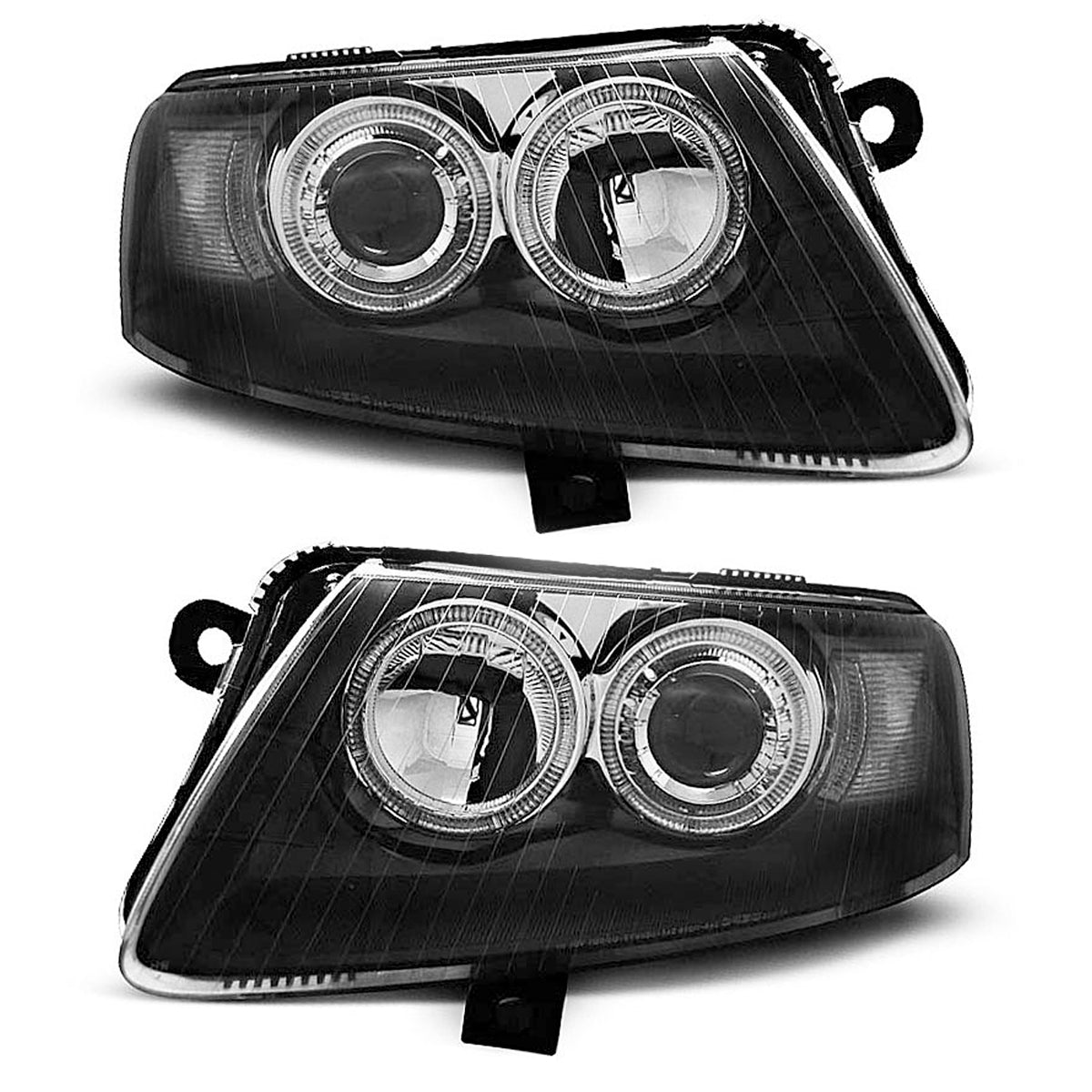 Scheinwerfer Angel Eyes Schwarz passend für Audi A6 C6 04.04-08