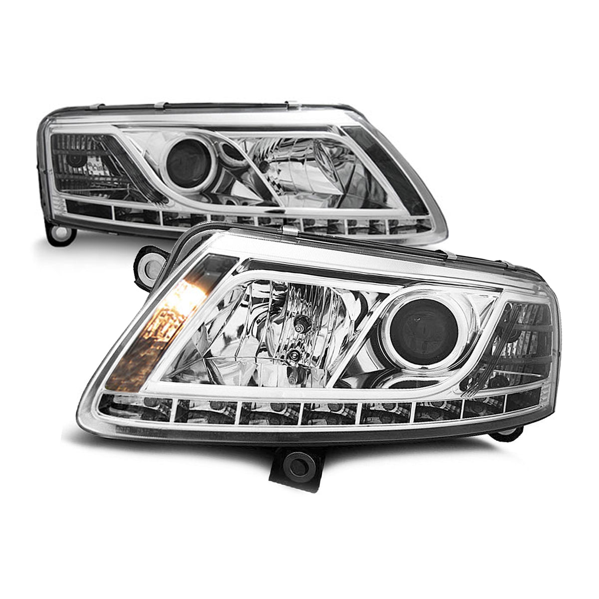 Xenon Scheinwerfer True DRL Chrom passend für Audi A6 C6 04.04-08