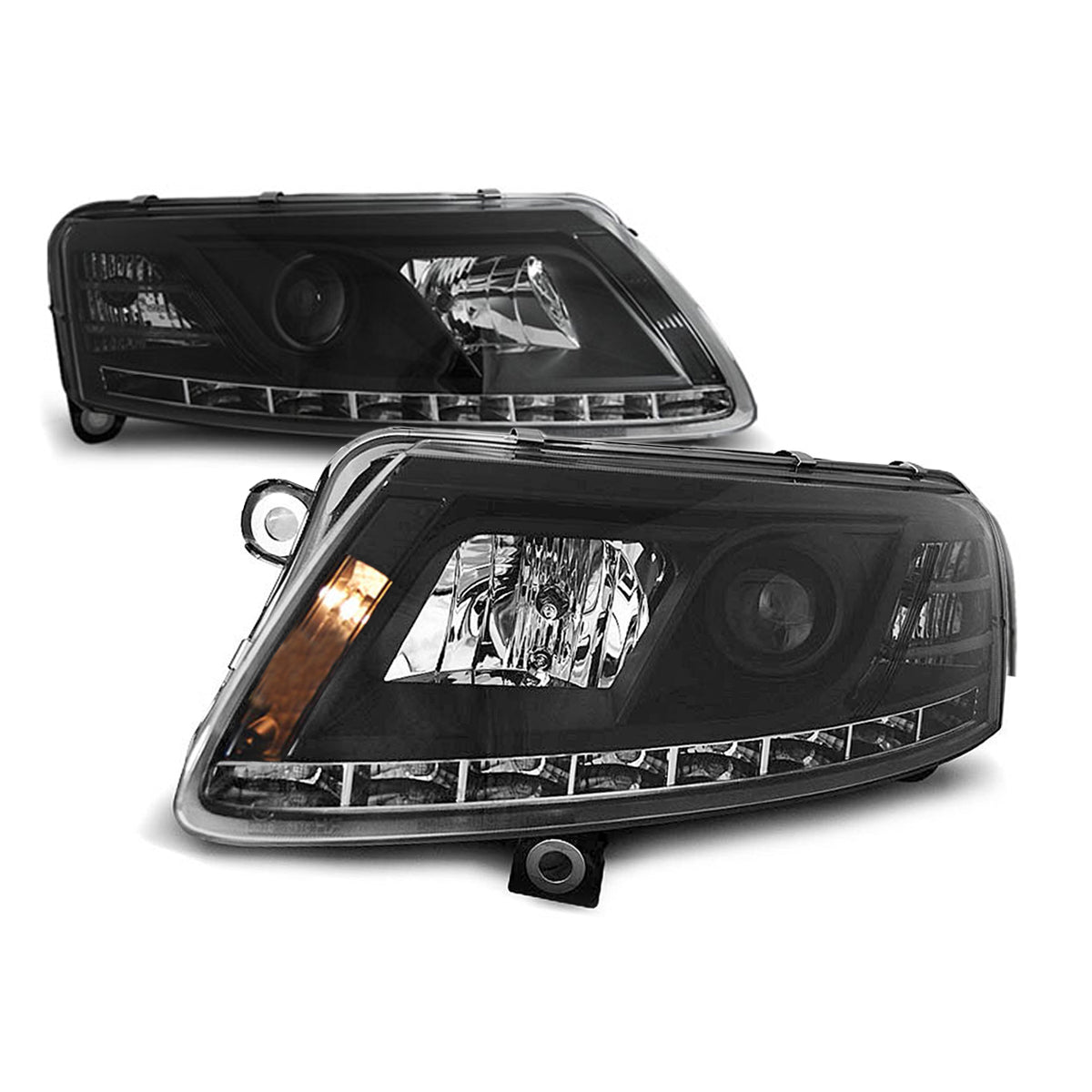 Xenon Scheinwerfer True DRL Schwarz passend für Audi A6 C6 04.04-08