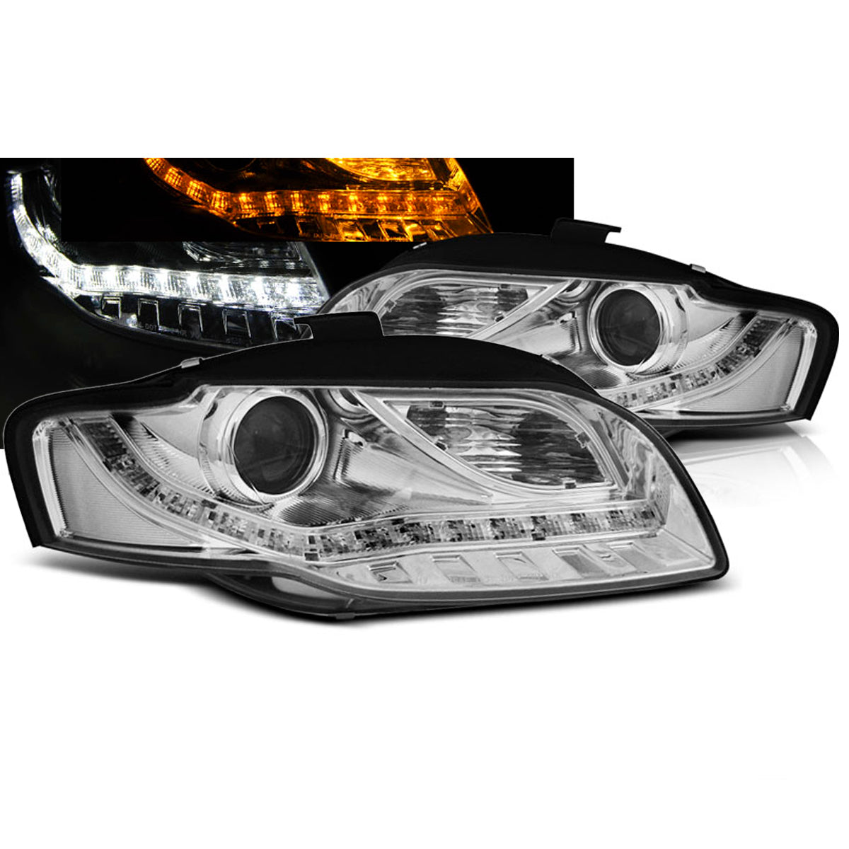 Scheinwerfer Daylight Chrom passend für Audi A4 B7 11.04-03.08