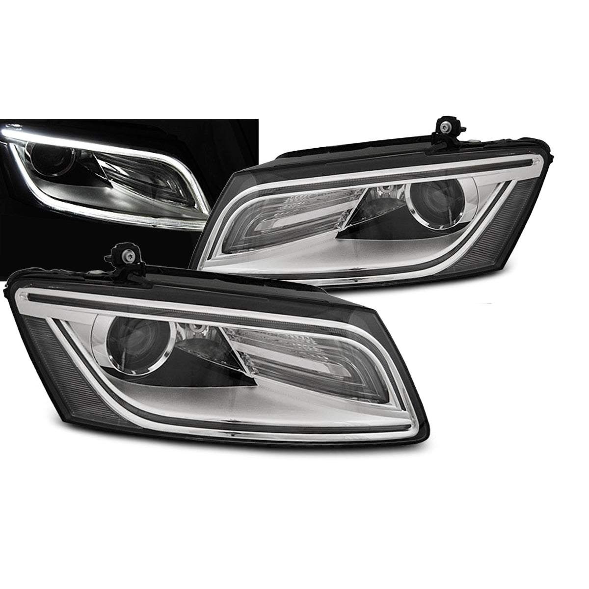 Scheinwerfer True DRL Chrom passend für Audi Q5 08.12-17