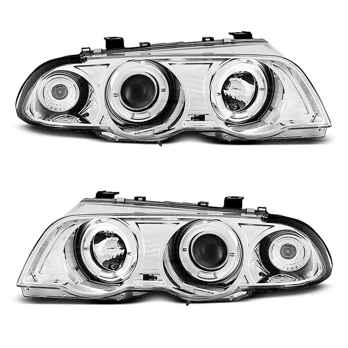 Scheinwerfer Angel Eyes Chrom passend für BMW E46 05.98-08.01 S/T