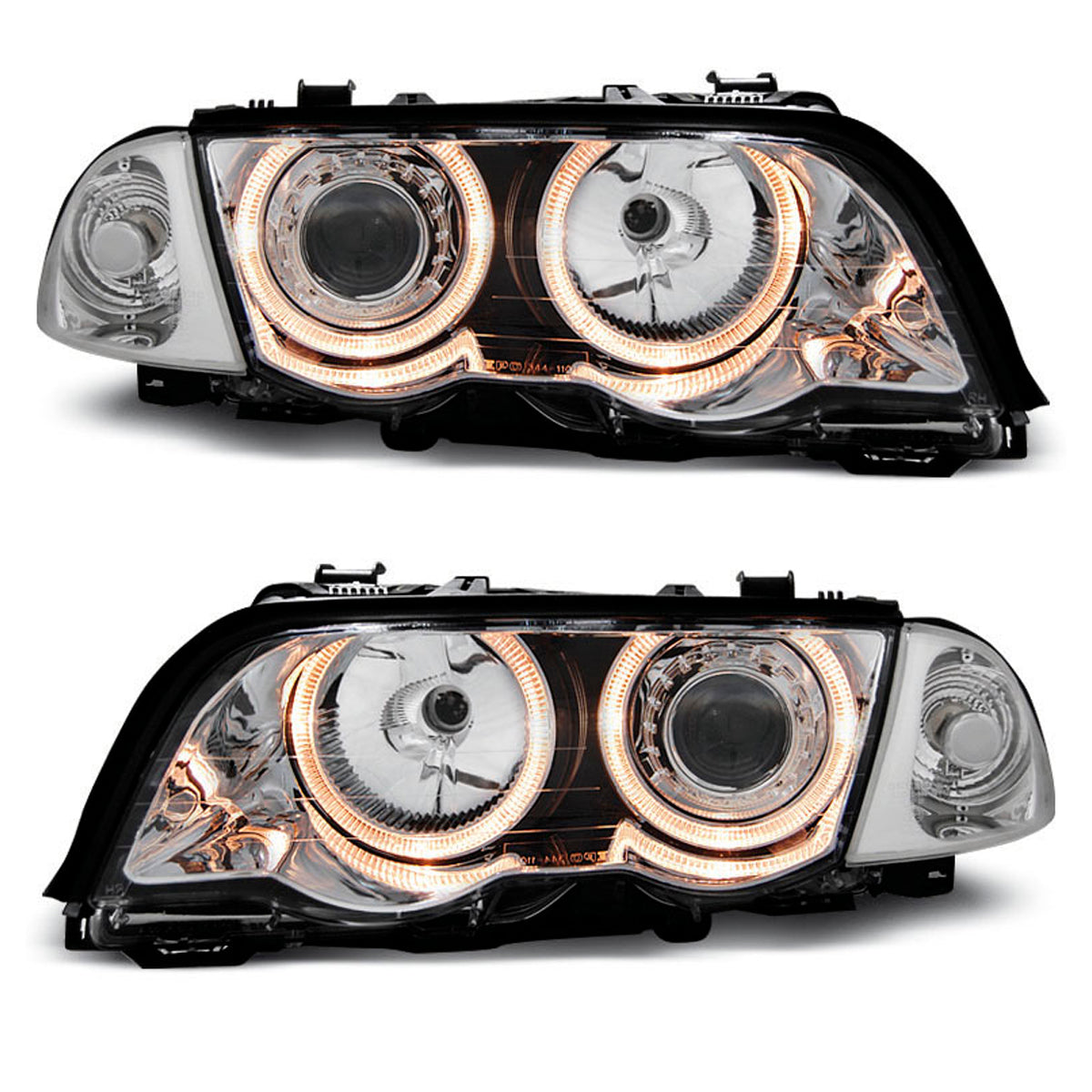 Scheinwerfer Angel Eyes Chrom passend für BMW E46 05.98-08.01 S/T