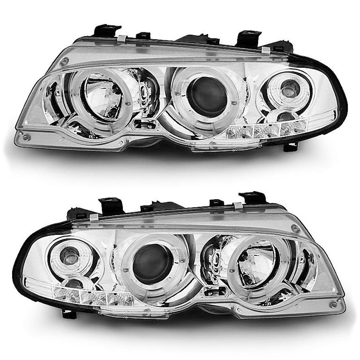 Scheinwerfer Angel Eyes Chrom passend für BMW E46 04.99-03.03 Coupé