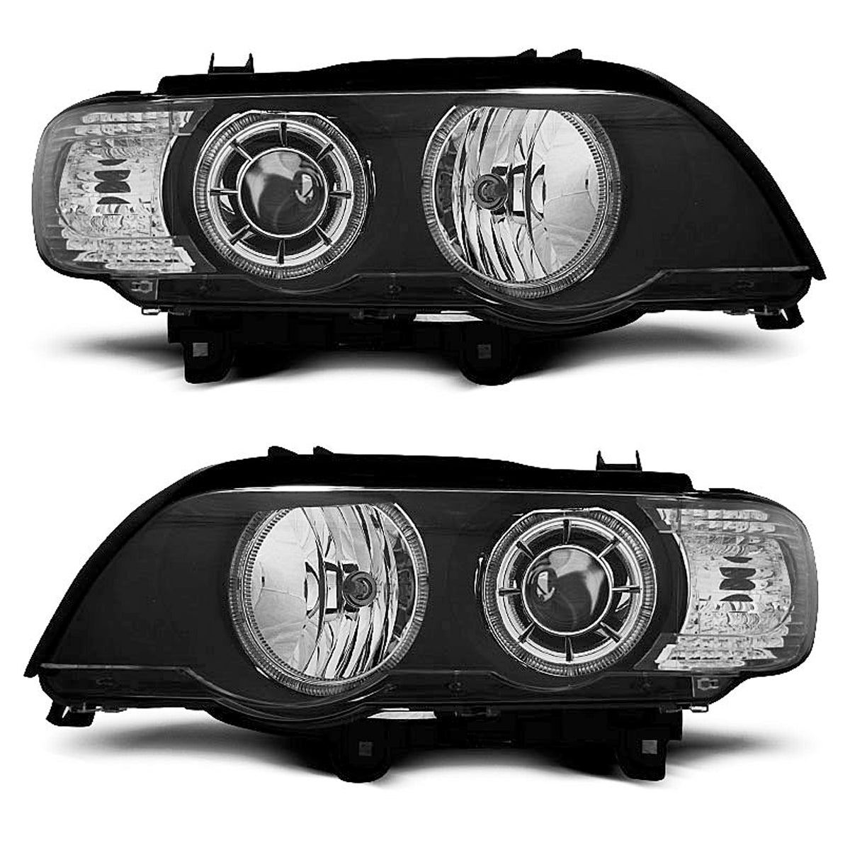Scheinwerfer Angel Eyes Schwarz passend für BMW X5 E53 09.99-10.03