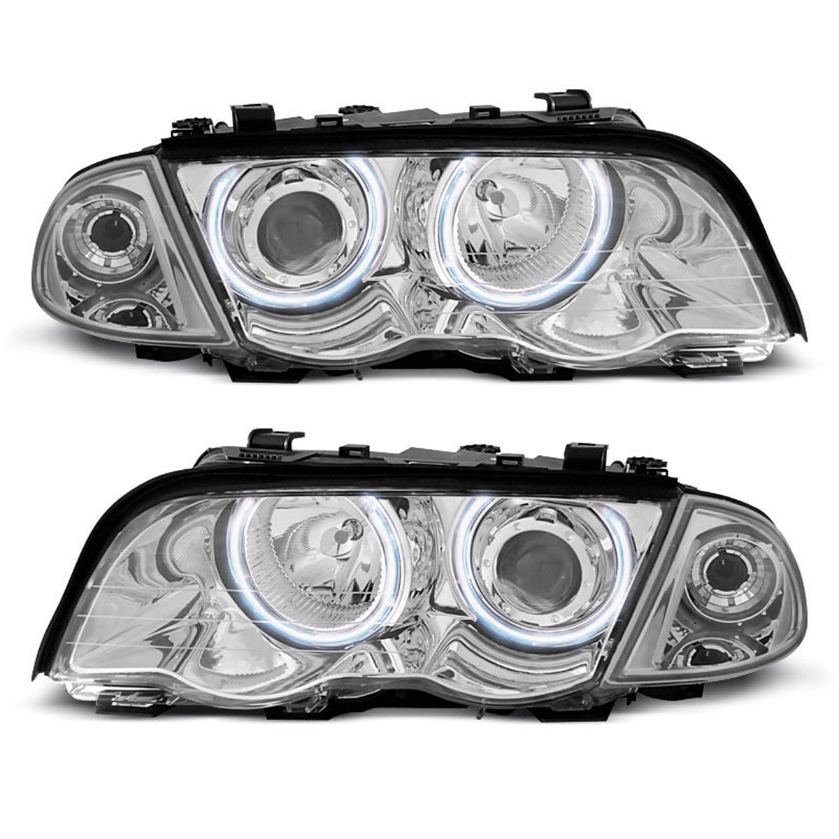 Scheinwerfer Angel Eyes CCFL Chrom passend für BMW E46 05.98-08.01 S/T