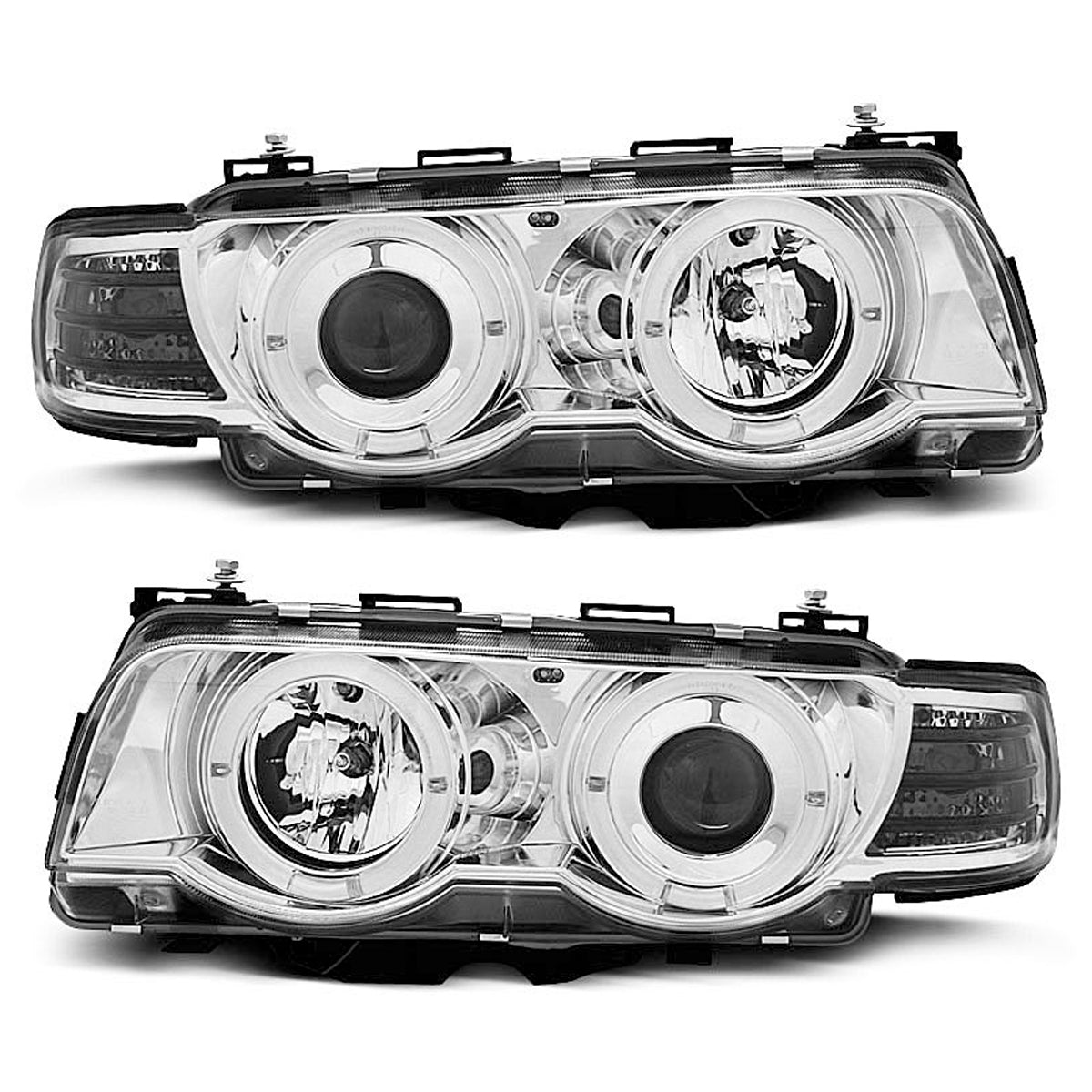 Xenon Scheinwerfer Angel Eyes Chrom passend für BMW E38 09.98-07.01