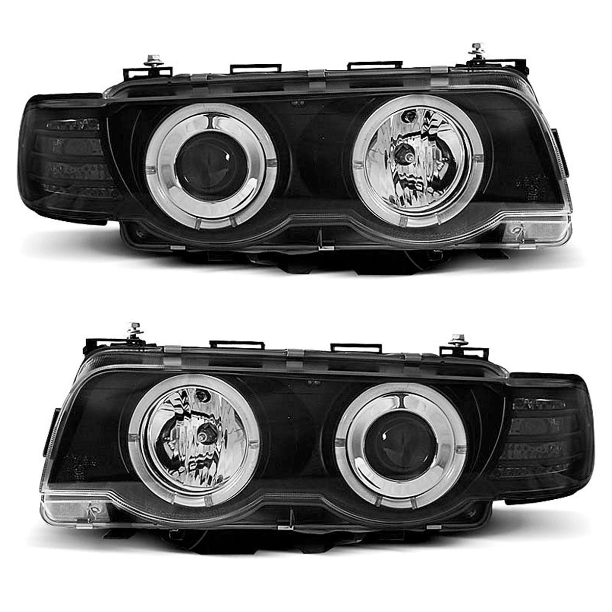 Xenon Scheinwerfer Angel Eyes Schwarz passend für BMW E38 09.98-07.01