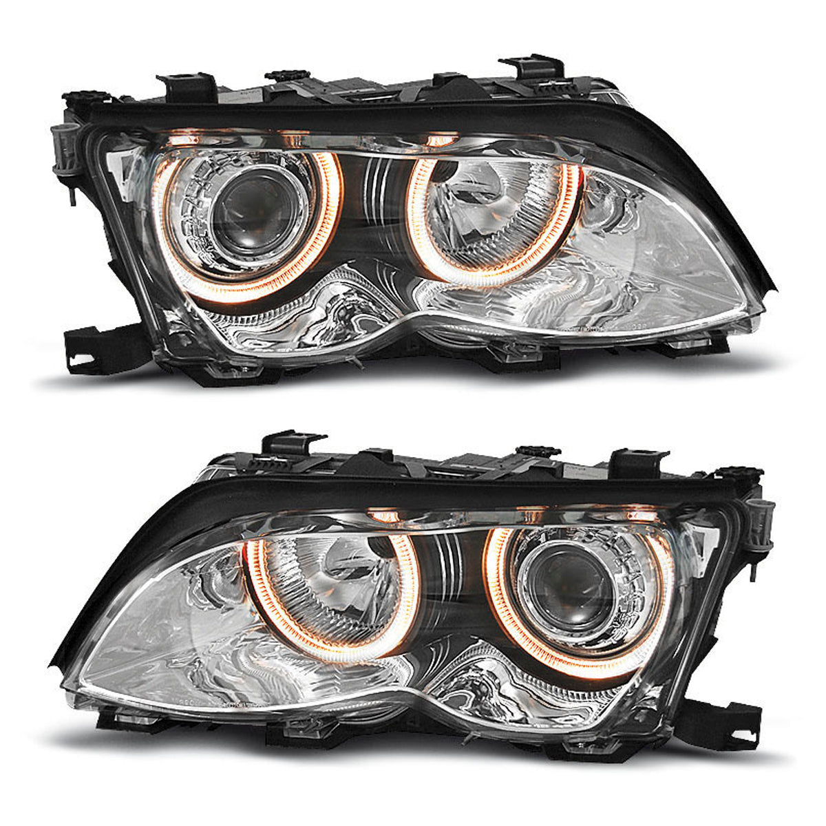 Scheinwerfer Angel Eyes Chrom passend für BMW E46 09.01-03.05 S/T