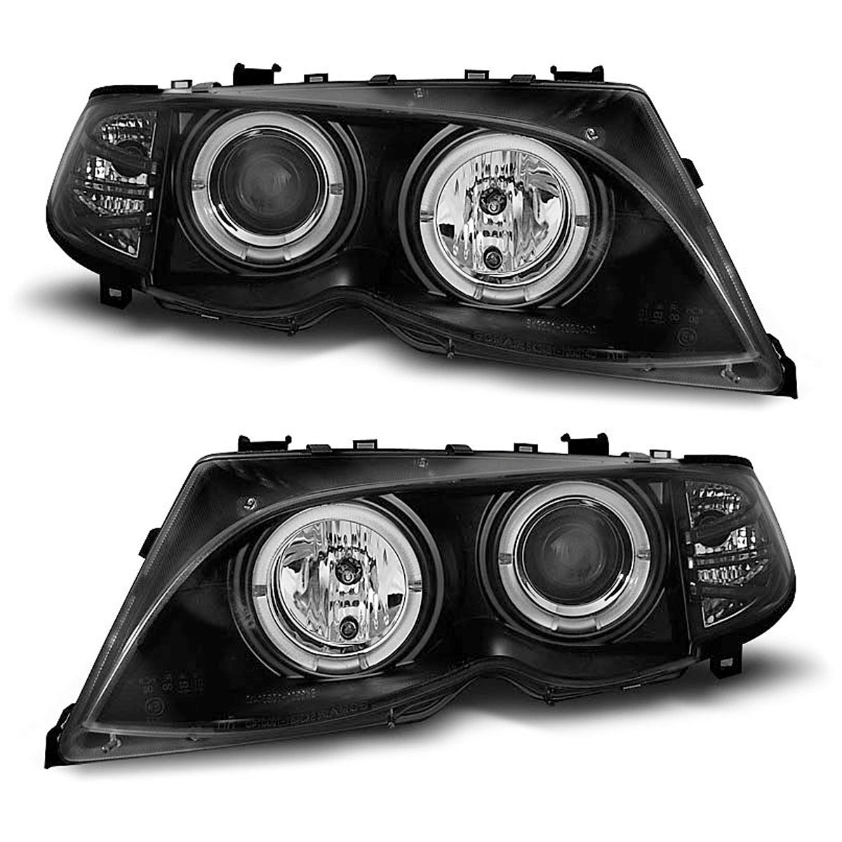 Scheinwerfer Angel Eyes Schwarz passend für BMW E46 09.01-03.05