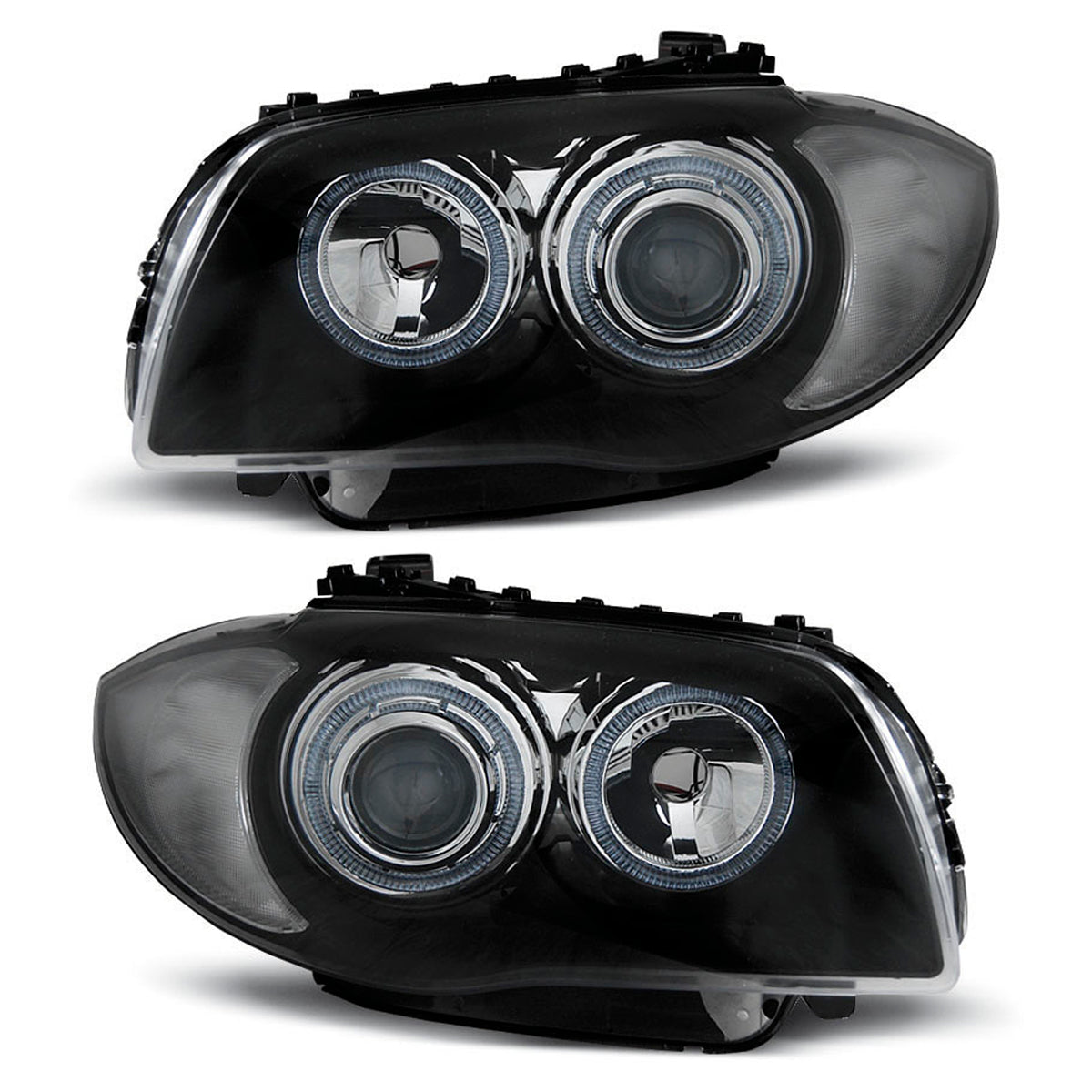 Scheinwerfer Angel Eyes Schwarz passend für BMW 1 E87/E81/82/88 04-11