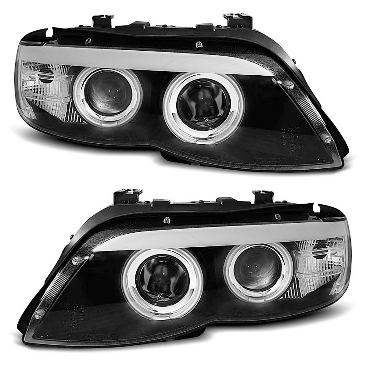 Xenon Scheinwerfer Angel Eyes Schwarz passend für BMW X5 E53 11.03-06