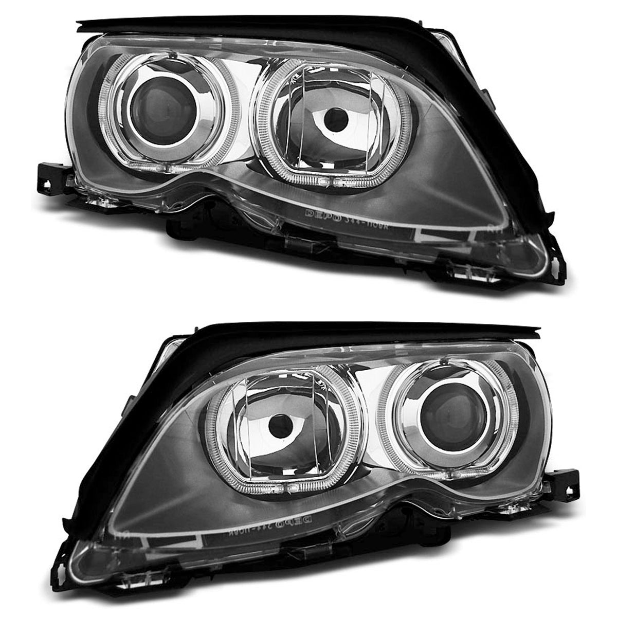 Scheinwerfer Angel Eyes LED Chrom passend für BMW E46 09.01-03.05