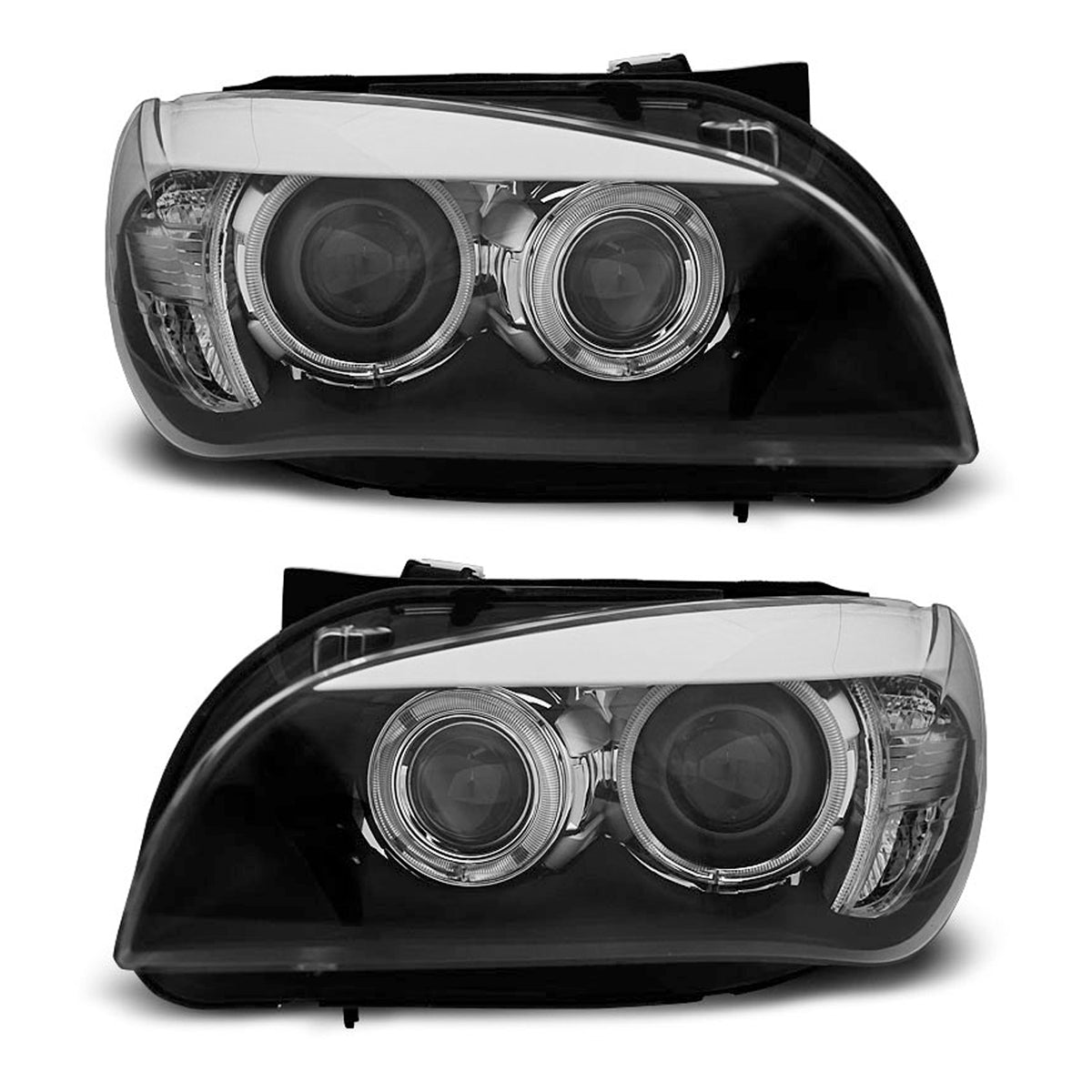 Scheinwerfer Angel Eyes LED Schwarz passend für BMW X1 E84 10.09-07.12