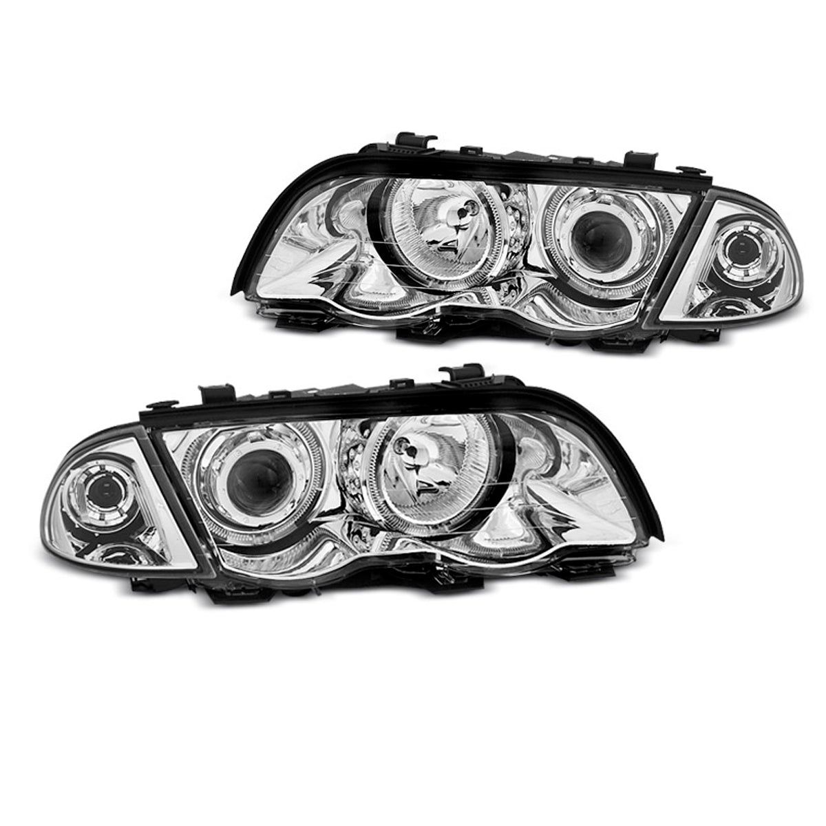 Scheinwerfer Angel Eyes LED Chrom passend für BMW E46 05.98-08.01 S/T
