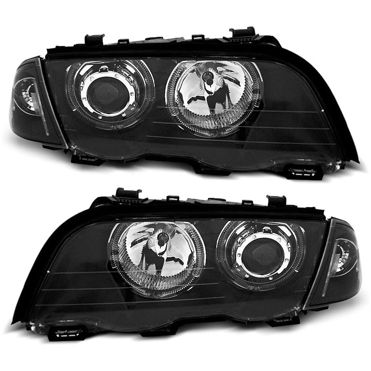 Scheinwerfer Angel Eyes LED Schwarz passend für BMW E46 05.98-08.01 S/T
