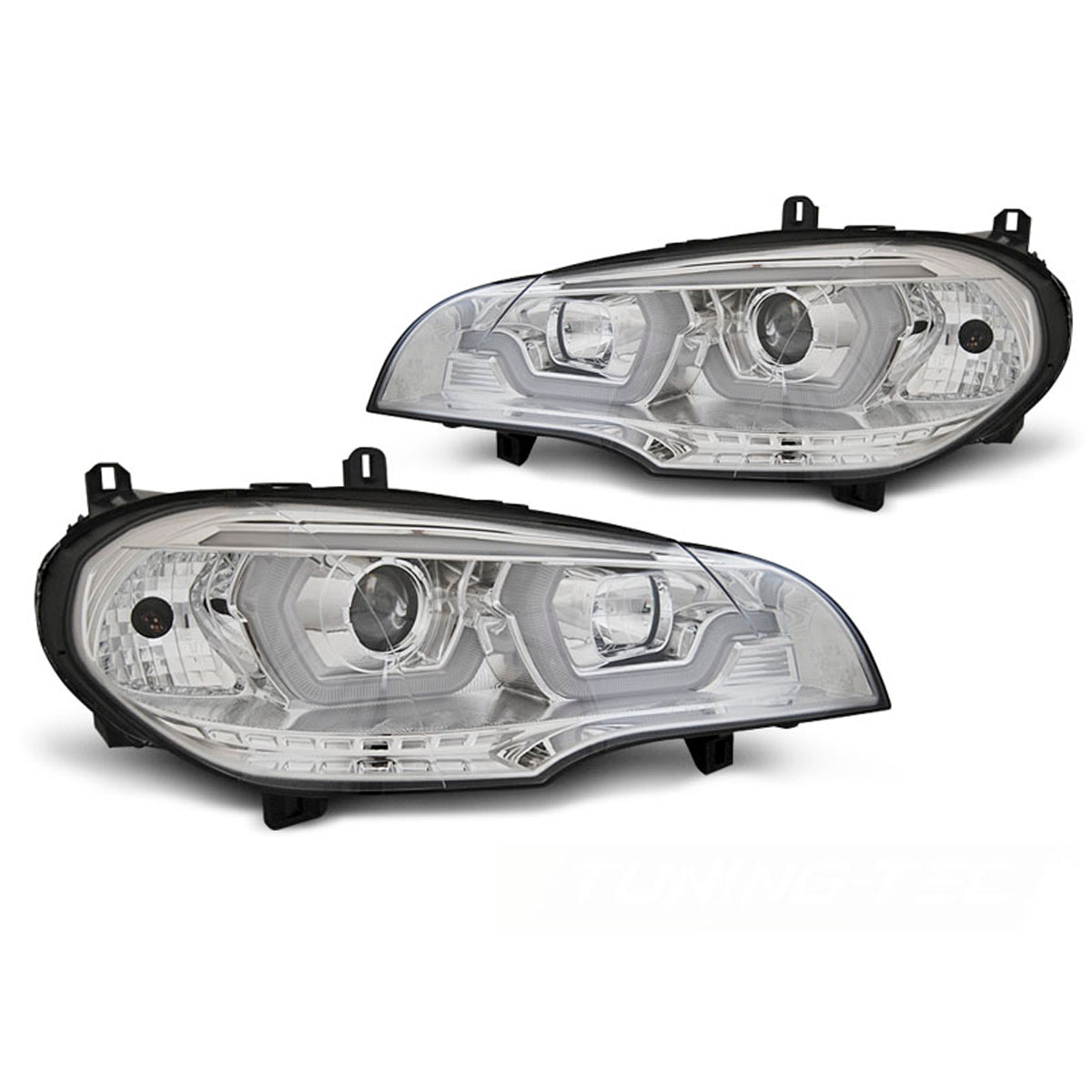 Scheinwerfer Tube Light DRL Chrom passend für BMW X5 E70 07-13