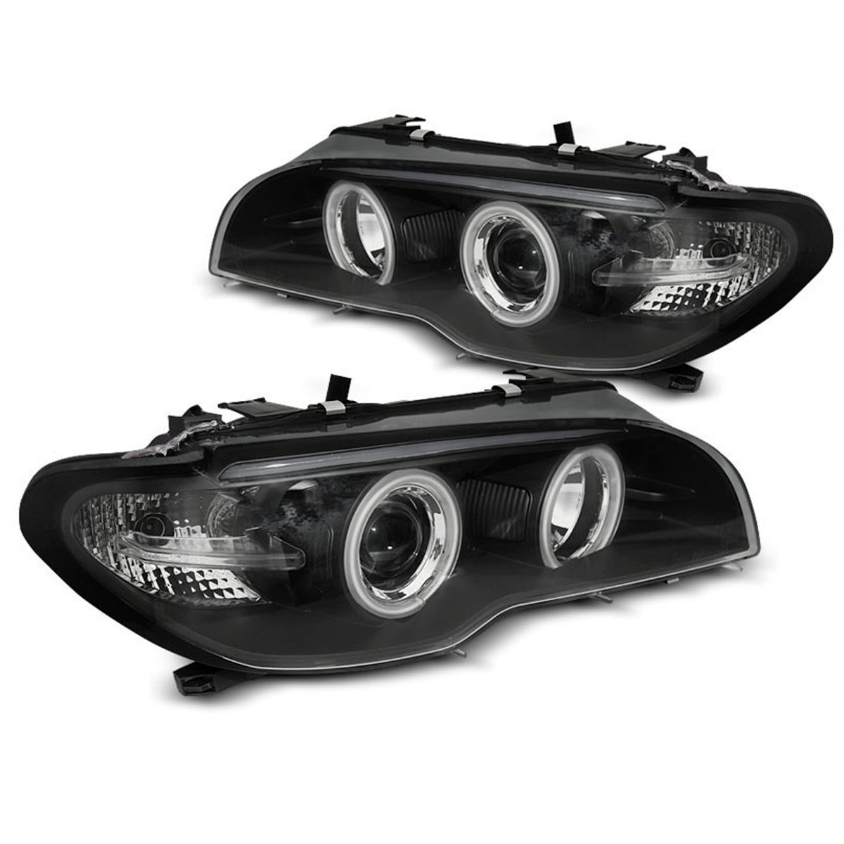 Scheinwerfer Angel Eyes CCFL Schwarz passend für BMW E46 04.03-06 Coupé Cabrio