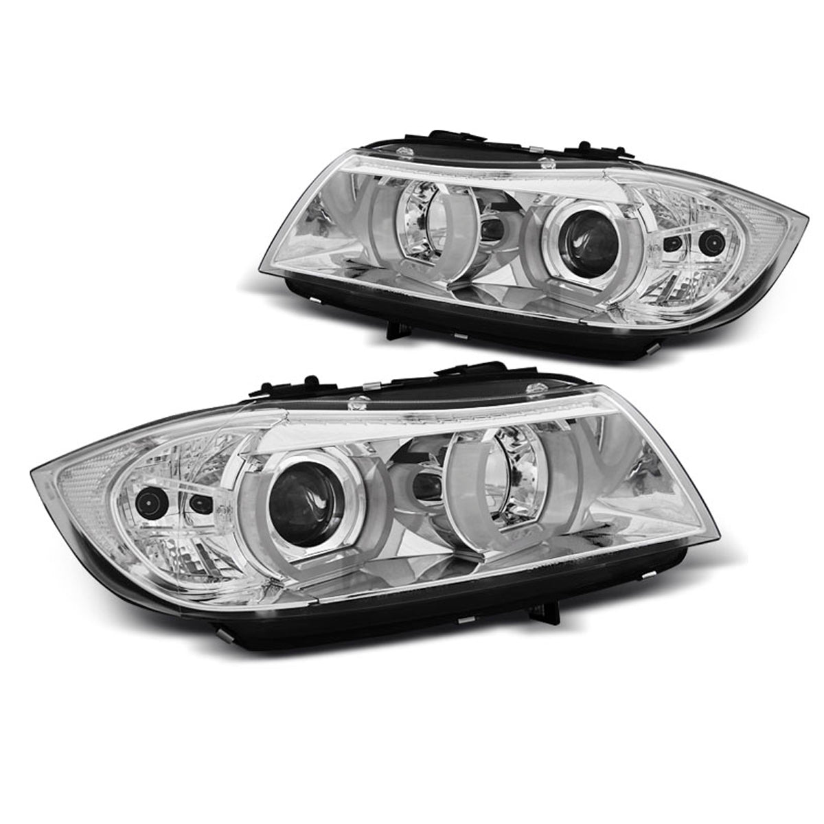 XENON Scheinwerfer U-LED Licht 3D Chrom passend für BMW E90/E91 03.05-08.08