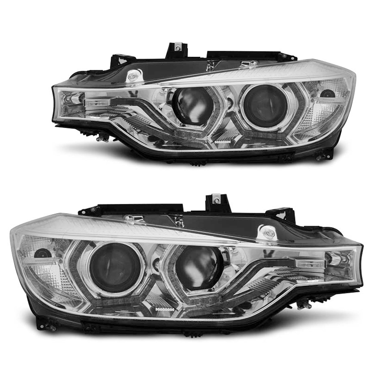 Scheinwerfer Angel Eyes LED Tagfahrlicht Chrom passend für BMW F30/F31 10.11 - 05.15