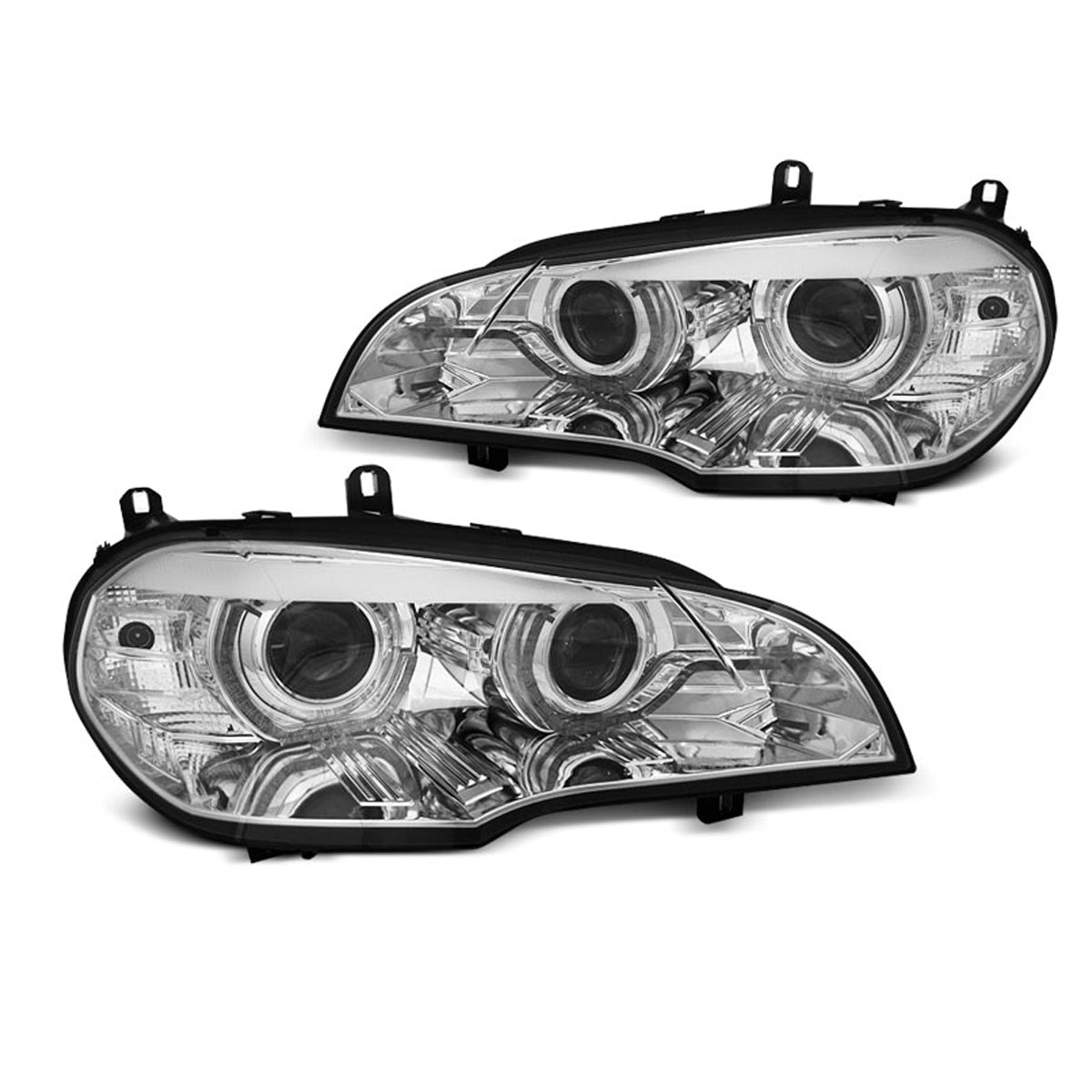 XENON Scheinwerfer Angel Eyes LED Tagfahrlicht Chrom AFS passend für BMW X5 E70 07-10