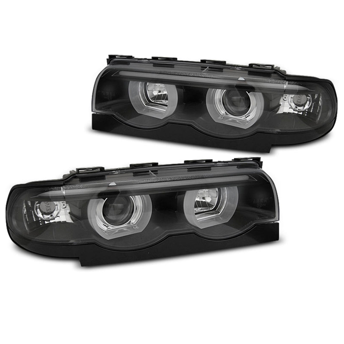 Scheinwerfer Angel Eyes LED 3D Schwarz passend für BMW E38 94-01